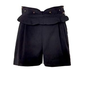See by Chloe Black Denim Ruffle Shorts
